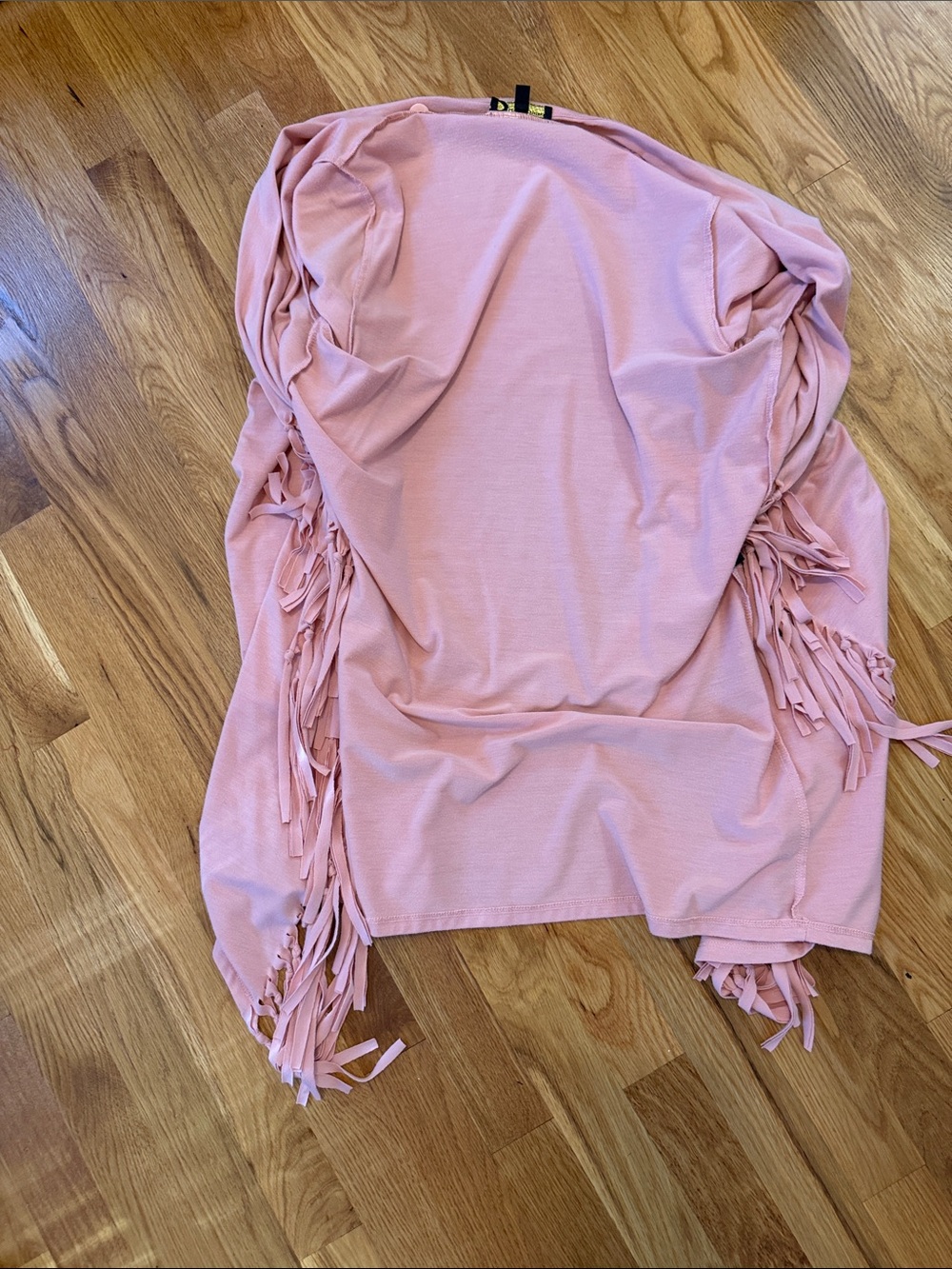 Serena Williams Blush Pink Fringe Open Cardigan